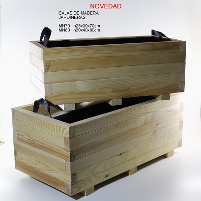 JARDINERAS MADERA NATURAL GRANDES 70-80CM